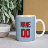 Custom Light Blue Red Mug