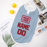 Custom Light Blue Red Pet Vest