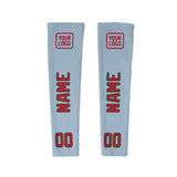 Custom Light Blue Red Arm Sleeve