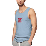 Custom Light Blue Red Men's Tank Top