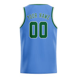 Custom Light Blue & Green Colors Design Sports Basketball Jersey