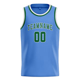 Custom Light Blue & Green Colors Design Sports Basketball Jersey