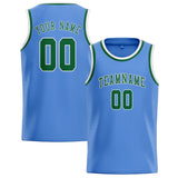 Custom Light Blue & Green Colors Design Sports Basketball Jersey