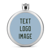 Custom Light Blue Dark Green Hip Flask