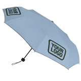 Custom Light Blue Dark Green Automatic Umbrella