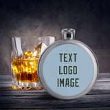 Custom Light Blue Dark Green Hip Flask