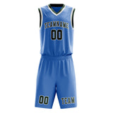 Custom Light Blue Dark Green Basketball Set