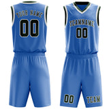 Custom Light Blue Dark Green Basketball Set