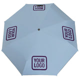 Custom Light Blue Purple Automatic Umbrella