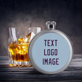 Custom Light Blue Purple Hip Flask