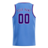 Custom Light Blue & Purple Colors Design Sports Basketball Jersey