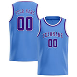 Custom Light Blue & Purple Colors Design Sports Basketball Jersey