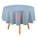 Custom Light Blue Light Pink Round Table Cloth