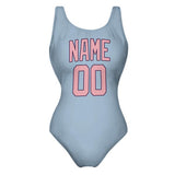 Custom Light Blue Light Pink Swimsuit