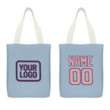 Custom Light Blue Light Pink Canvas Tote Bag