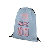 Custom Light Blue Light Pink Drawstring Bag