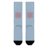Custom Light Blue Light Pink Knee-High Sock