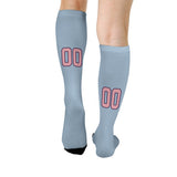 Custom Light Blue Light Pink Knee-High Sock