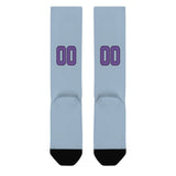 Custom Light Blue Light Purple Knee-High Sock