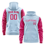 Custom Light Blue Pink Hoodie