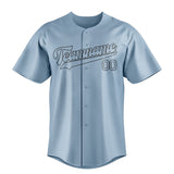 Custom Light Blue & Black Colors Design Sports Baseball Jersey