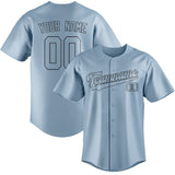 Custom Light Blue & Black Colors Design Sports Baseball Jersey