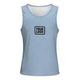 Custom Light Blue Black Men's Tank Top