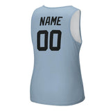 Custom Light Blue Black Men's Tank Top