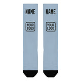Custom Light Blue Black Knee-High Sock
