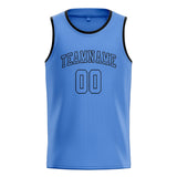 Custom Light Blue & Light Blue Colors Design Sports Basketball Jersey