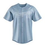 Custom Light Blue & White Colors Design Sports Baseball Jersey