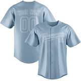 Custom Light Blue & White Colors Design Sports Baseball Jersey