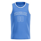 Custom Light Blue & Light Blue Colors Design Sports Basketball Jersey