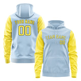 Custom Light Blue Light Yellow Hoodie
