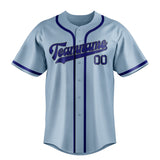 Custom Light Blue & Sky Blue Colors Design Sports Baseball Jersey