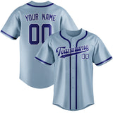 Custom Light Blue & Sky Blue Colors Design Sports Baseball Jersey