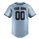Custom Light Blue & Blue Colors Design Sports Baseball Jersey