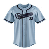 Custom Light Blue & Blue Colors Design Sports Baseball Jersey