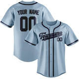 Custom Light Blue & Blue Colors Design Sports Baseball Jersey