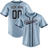 Custom Light Blue & Blue Colors Design Sports Baseball Jersey