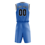 Custom Light Blue Blue Basketball Set