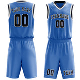 Custom Light Blue Blue Basketball Set