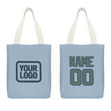 Custom Light Blue Blue Green Canvas Tote Bag