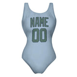 Custom Light Blue Blue Green Swimsuit