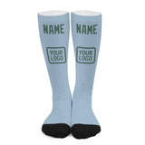 Custom Light Blue Blue Green Knee-High Sock