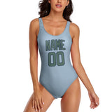 Custom Light Blue Blue Green Swimsuit