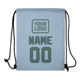 Custom Light Blue Blue Green Drawstring Bag
