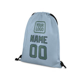 Custom Light Blue Blue Green Drawstring Bag