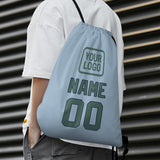 Custom Light Blue Blue Green Drawstring Bag