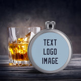 Custom Light Blue Navy Hip Flask